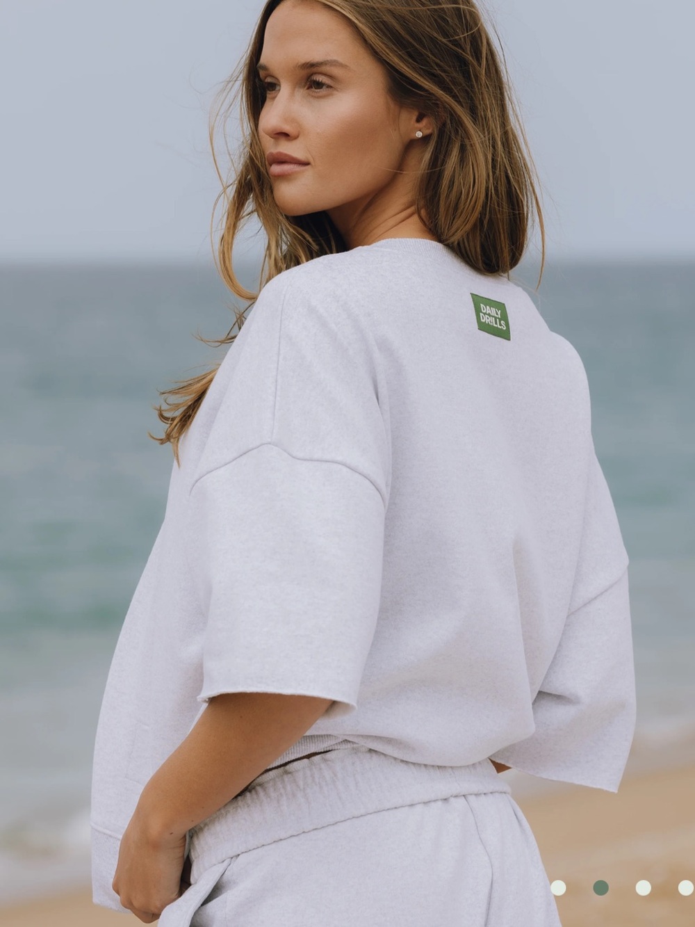 Daily drills fleece cropped sleeve crew